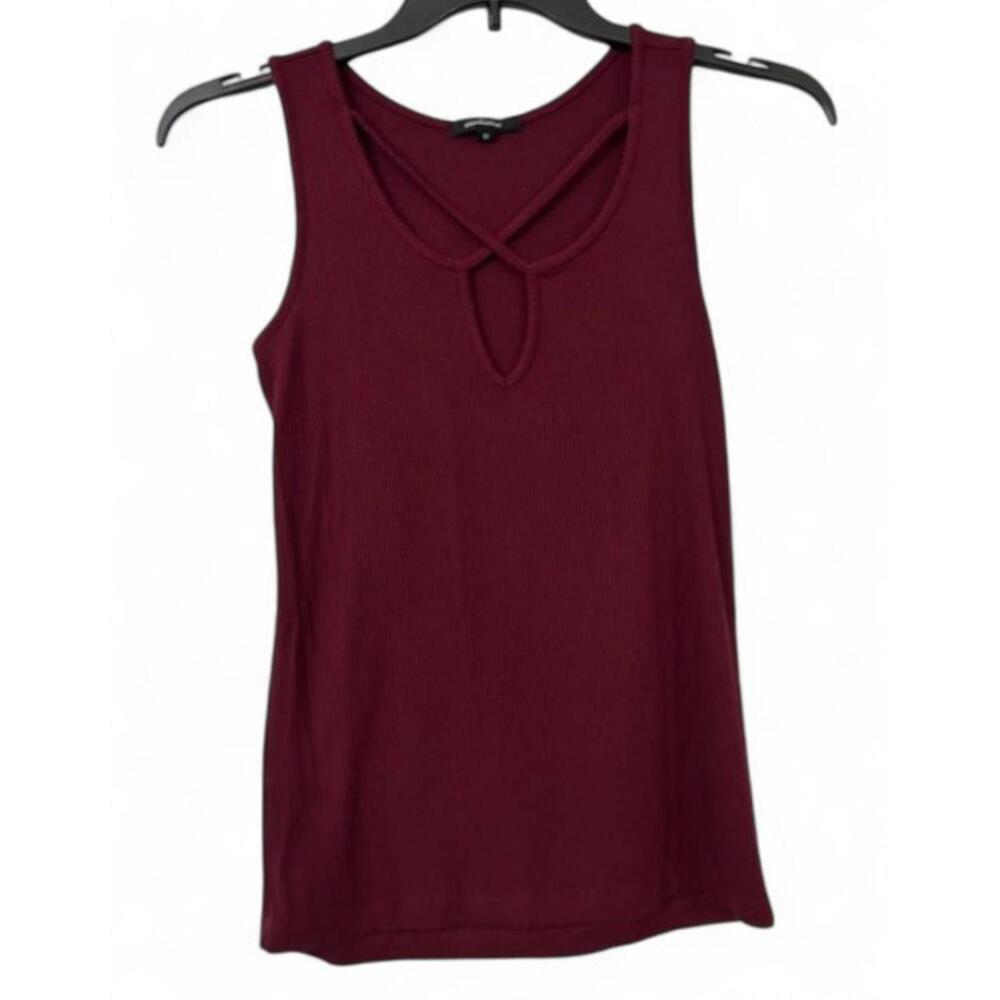 Ambiance Womens Tank Top Maroon Red Vamp Goth Witchy Y2K